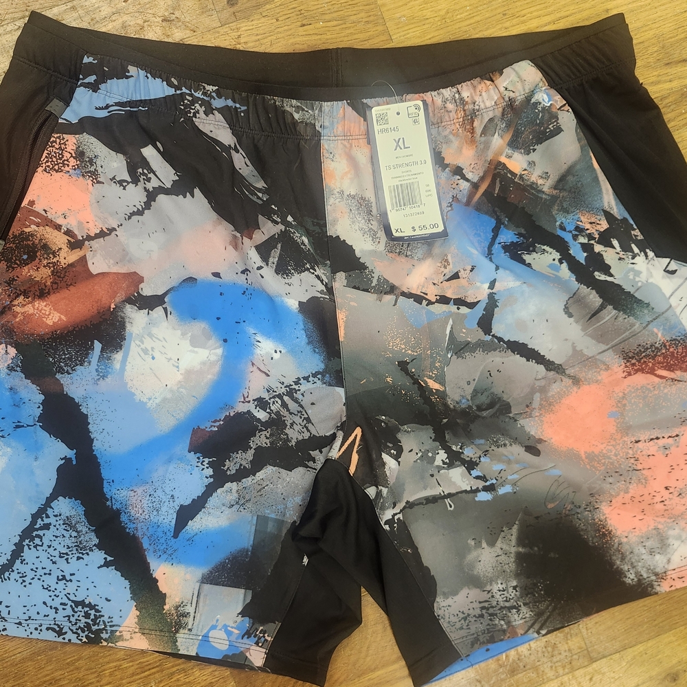 Reebok Men's Athletic Shorts - Blue, Black, and Orange TS Strength 3.0